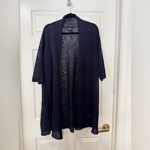 Eileen Fisher Navy Open-Front Sweater